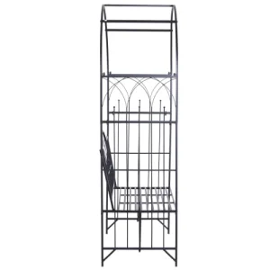 Dernières Nouveautés OUTSUNNY Arche à Rosiers Banc De Jardin 3 Places Métal époxy Noir 16