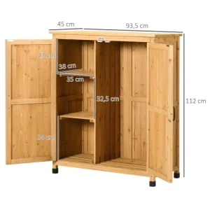 à prix promos OUTSUNNY Armoire De Jardin Sur Pied Table De Rempotage 2 En 1 Sapin Pré-huilé 12