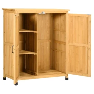 à prix promos OUTSUNNY Armoire De Jardin Sur Pied Table De Rempotage 2 En 1 Sapin Pré-huilé 14