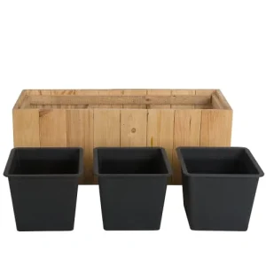 grossiste Beliani Bac à Fleurs En Bois 66x24x24 16