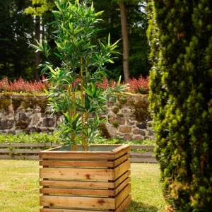 site pas cher Jardipolys Bac à Fleurs En Bois Teinté Marron L-60cm 10