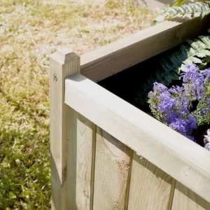 site pas cher Jardipolys Bac à Fleurs Rectangle En Bois De Pin L140cm 11
