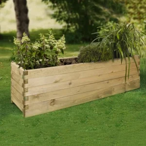 pas cher en vente Jardipolys Bac à Fleurs Rectangle En Bois De Pin L180cm 15