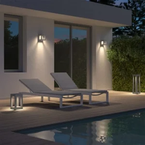 en solde FORLIGHT Balise De Jardin LED En Ciment Gris 35cm 10