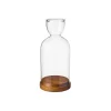 économies garanties Wadiga Bougeoir En Verre Et Base En Bois D’acacia H22,5cm 17