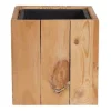 Livraison rapide Beliani Cache-pot D’extérieur En Bois Solide Bois Clair H24 20