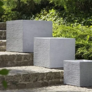 Beliani Cache-pot D’extérieur En Céramique Blanc H38 soldes en ligne 10
