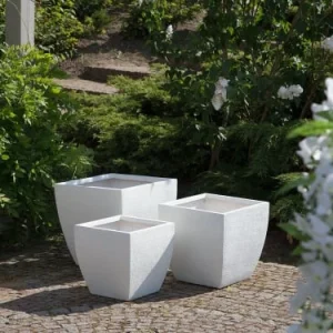 Top ventes Beliani Cache-pot D’extérieur En Céramique Blanc H38 44 51 10