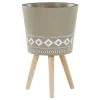 design à la mode Beliani Cache-pot D’extérieur En Matériaux Synthétiques Beige H63 22