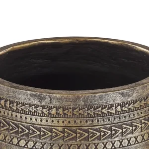 à prix d'occasion Beliani Cache-pot D’extérieur En Matériaux Synthétiques Doré H51 12
