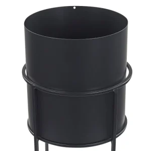 Distributeur Officiel Beliani Cache-pot D’extérieur En Métal Noir H28 11