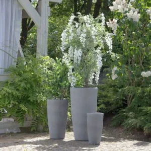 dernières Beliani Cache-pot D’extérieur En Pierre Gris H42 58 75 9