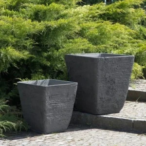 Beliani Cache-pot D’extérieur En Pierre Gris H43 53 des prix incroyables 8