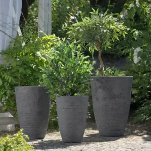 à prix imbattables Beliani Cache-pot D’extérieur En Pierre Gris H50 60 71 9