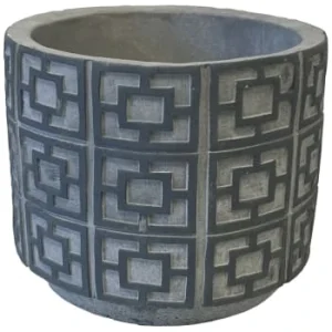luxe soldes Unimasa Cache Pot En Ciment Gris Foncé 12