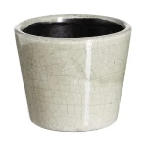 authentiques Ixia Cache-pot Gris En Céramique Vieillie H12cm 12