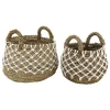fashion pas cher Aubry Gaspard Cache-pots En Jonc Naturel Et Crochet (lot De 2) 22