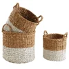 Service Clients Dédié Aubry Gaspard Cache-pots Ronds En Jonc De Mer Naturel Et Teinté Blanc (lot De 3) 17
