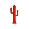 Satisfait ou Remboursé LP Design Cactus De Jardin 2 Branches 6 Feuilles Aluminium Rouge H 1,20m 20