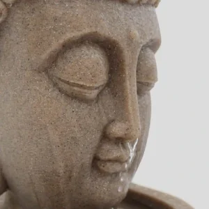 à prix réduits Oviala Fontaine Bouddha Pierre Reconstituée LED Beige 14