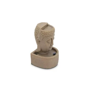à prix réduits Oviala Fontaine Bouddha Pierre Reconstituée LED Beige 18
