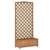 site en ligne OUTSUNNY Jardinière Avec Treillis – Fond à Lattes – Bois Sapin Pré-huilé 17