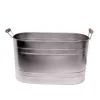 garantis authentique Maison Tilleul Jardinière Ovale En Métal Gris 7