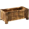 magasin en ligne france OUTSUNNY Jardinière Piètement Demi Rondin Corps Aspect Lattes Sapin Carbonisé 20