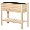 OUTSUNNY Jardinière Sur Pieds Avec étagère à Lattes Bois Sapin Pré-huilé De super promotions disponibles 17