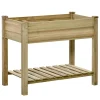 authentiques OUTSUNNY Jardinière Sur Pieds Potager Avec étagère à Lattes Sapin Autoclave 10