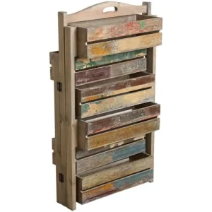 a Prix Discount Aubry Gaspard Jardinière Triptyque Bois Recyclé 6