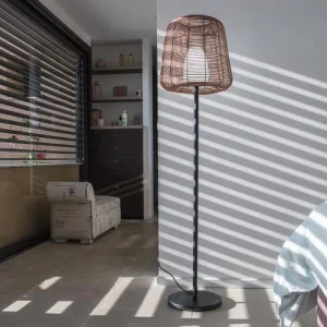 à prix très bas Lumisky Lampadaire Ext Filaire Polyrotin Bois Foncé H150CM 11