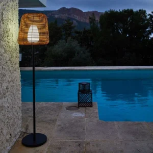 à prix très bas Lumisky Lampadaire Ext Filaire Polyrotin Bois Foncé H150CM 13