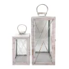 remise en ligne Mobili Rebecca Lot De 2 Grandes Lanternes En Métal Et Pvc Blanc Et Doré 16
