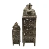 Authenticité garantie Mobili Rebecca Lot De 2 Lanternes Sculpté Ethniques En Métal Doré 13