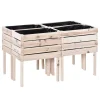 OUTSUNNY Lot De 4 Jardinières Sur Pieds Carrés Potagers Sapin Naturel pas cher en vente 8