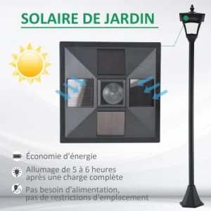 prix pas cher HOMCOM Luminaire Extérieur Solaire 18