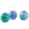 Aubry Gaspard Photophore Coloré En Métal Patiné (lot De 3) pas cher 8