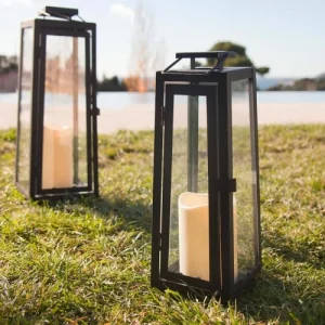 achetez LUMI JARDIN Photophore Solaire Chic Acier Noir H36cm 10