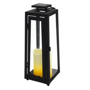 achetez LUMI JARDIN Photophore Solaire Chic Acier Noir H36cm 18