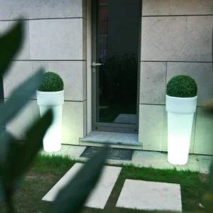 à prix réduits Serralunga Pot à Fleur éclairé En Résine Recyclable Neutre D39cm 10