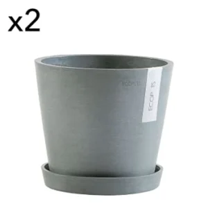 vente en ligne pas cher Ecopots Pots De Fleurs Avec Soucoupe Terracotta D20 – Lot De 2 8