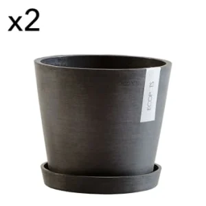 vente en ligne pas cher Ecopots Pots De Fleurs Avec Soucoupe Terracotta D20 – Lot De 2 12