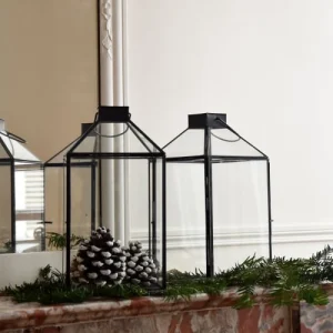 magasin Passage Vernet Set De 2 Lanternes En Verre Et Laiton Noir 11