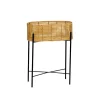 Dernières Nouveautés Wadiga Support Pot Plante En Rotin Synthétique Et Métal Noir 49x20x66cm 10