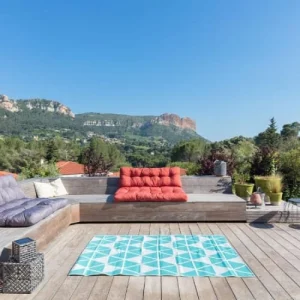 RED DECO Tapis D’extérieur Réversible Bleu 180x90cm mode 12