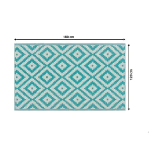 Beliani Tapis En Matériaux Synthétiques Bleu 180x120cm Authentic Original licence 14
