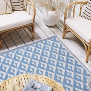 Beliani Tapis En Matériaux Synthétiques Bleu 180x120cm vente chaude 10