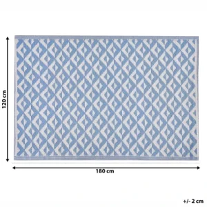 Beliani Tapis En Matériaux Synthétiques Bleu 180x120cm vente chaude 16