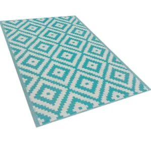 Beliani Tapis En Matériaux Synthétiques Bleu 180x120cm Authentic Original licence 16